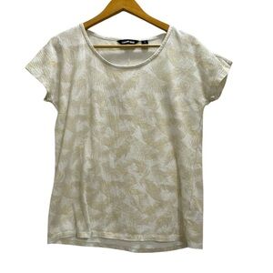 Lands’ End short sleeved shirt, sz S (6-8), white/tan